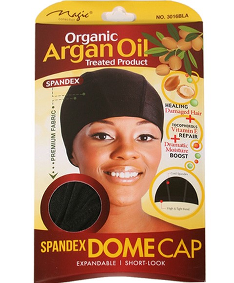 MAGIC COLLECTION ORGANIC ARGAN OIL SPANDEX DOME CAP  Color 3016BLA Durags and Caps Asetena Pa 
