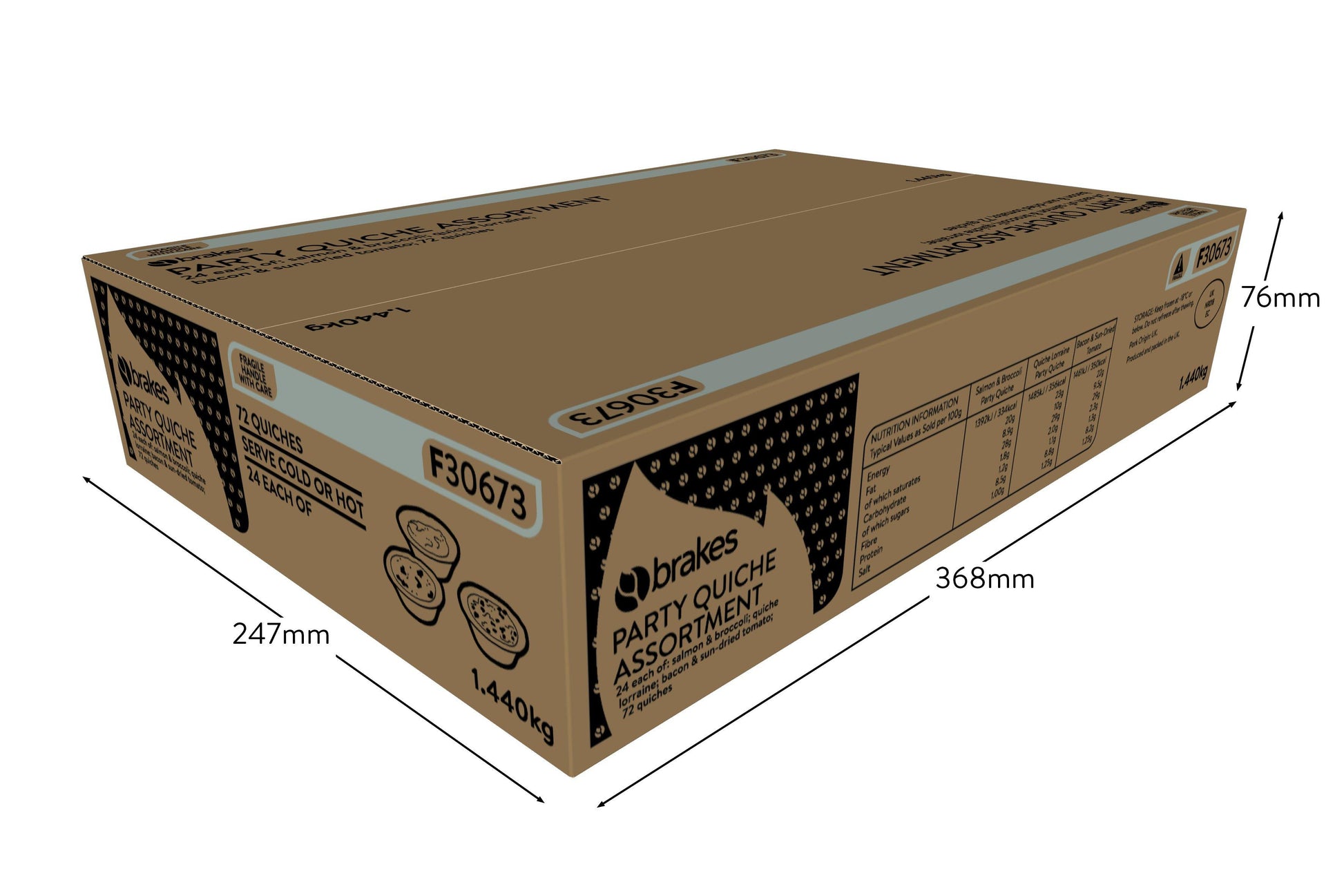 Brakes 8" Fully Baked Yorkshire Puddings 1 x 18 Ready Meals Asetena Pa 
