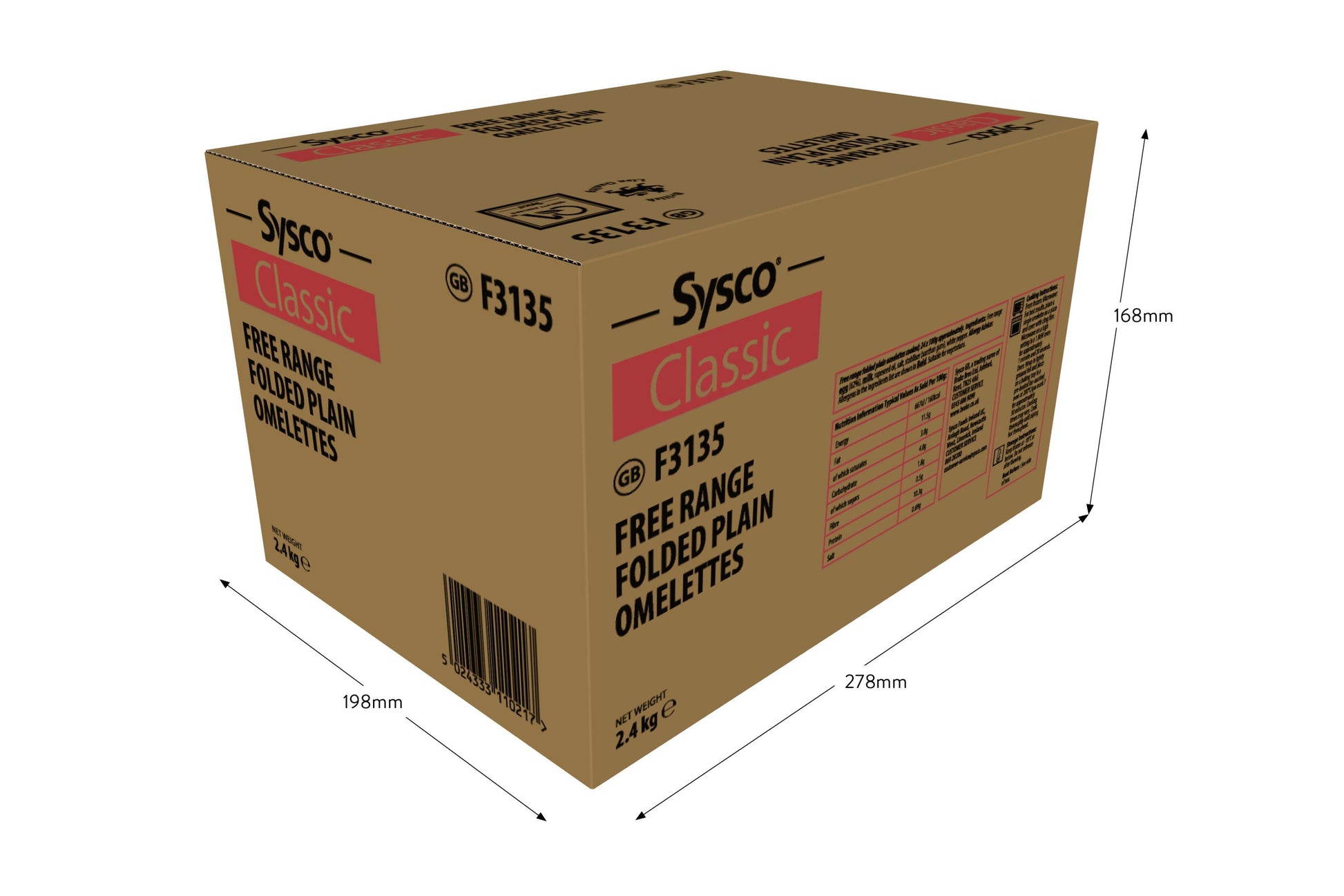 Sysco Classic Free Range Folded Plain Omelettes 24 x 100g Ready Meals Asetena Pa 