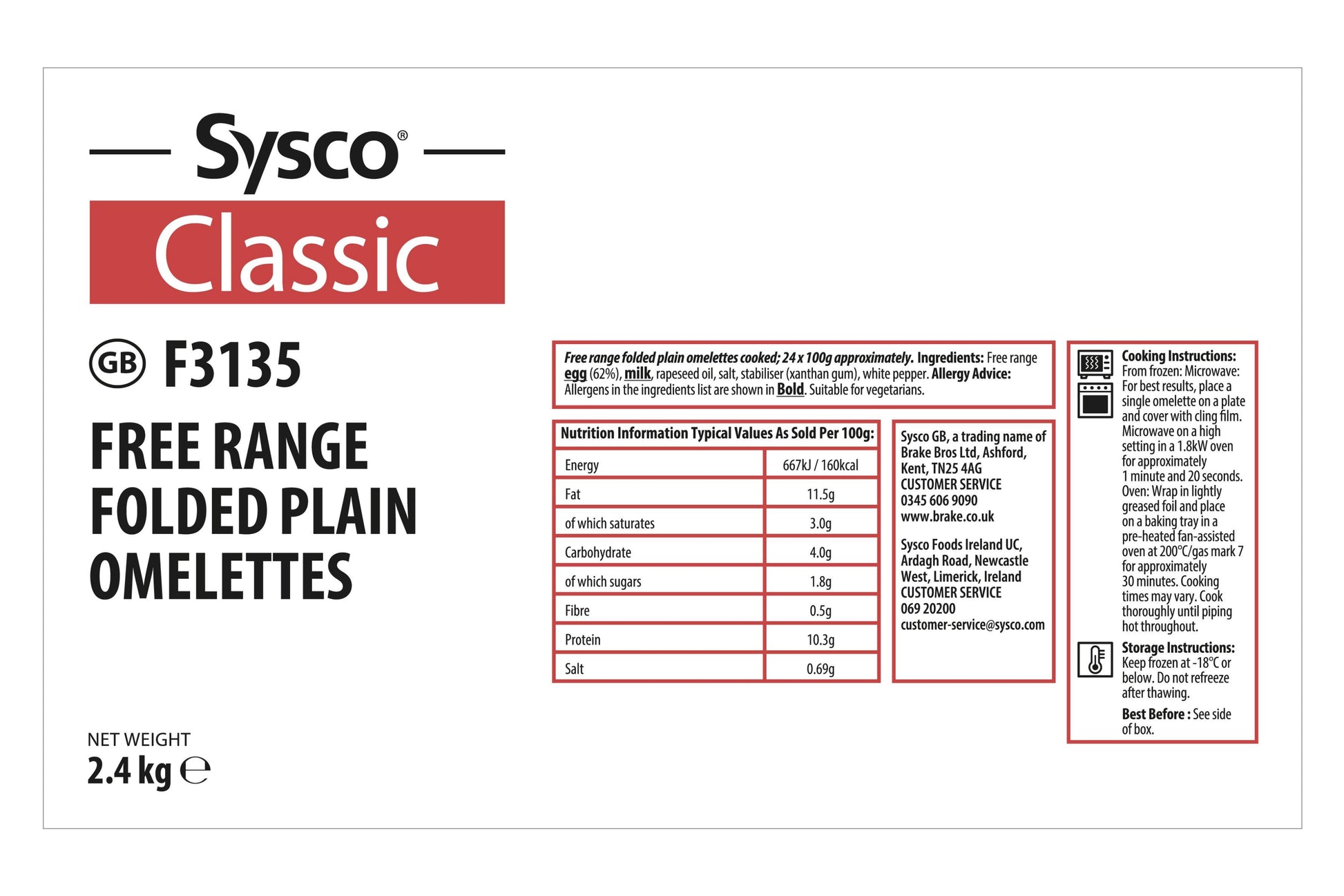 Buffet Savoury Eggs 80 x 18g Ready Meals Asetena Pa 