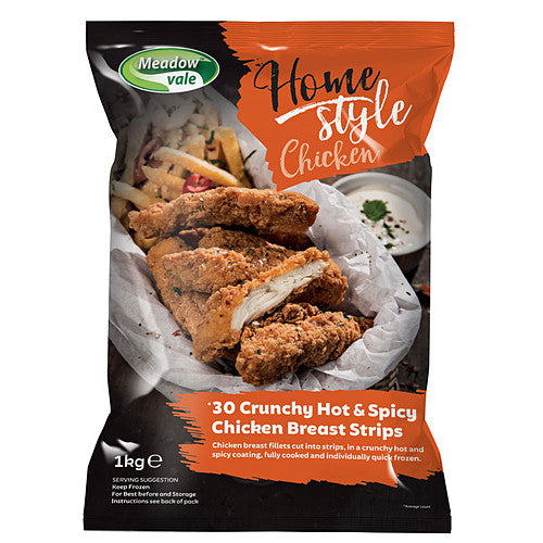 Homestyle Halal Crunchy Hot & Spicy Chicken Strips   30/40g × 4