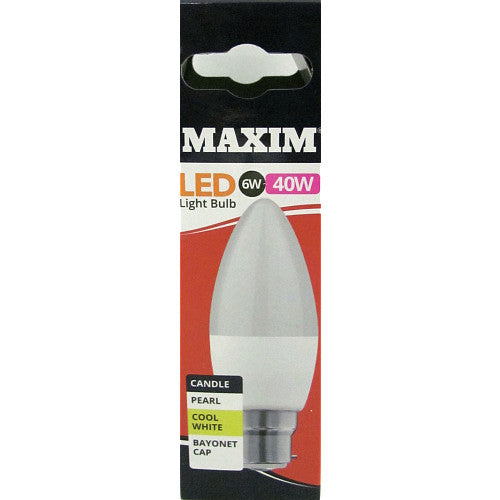 Maxim Led Bc Candle Wht 40W   40W × 10 × 5