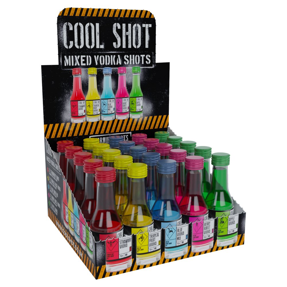 Cool Shot Mixed Vodka Shots 25 x 20ml (500ml)   20ml × 25 × 1