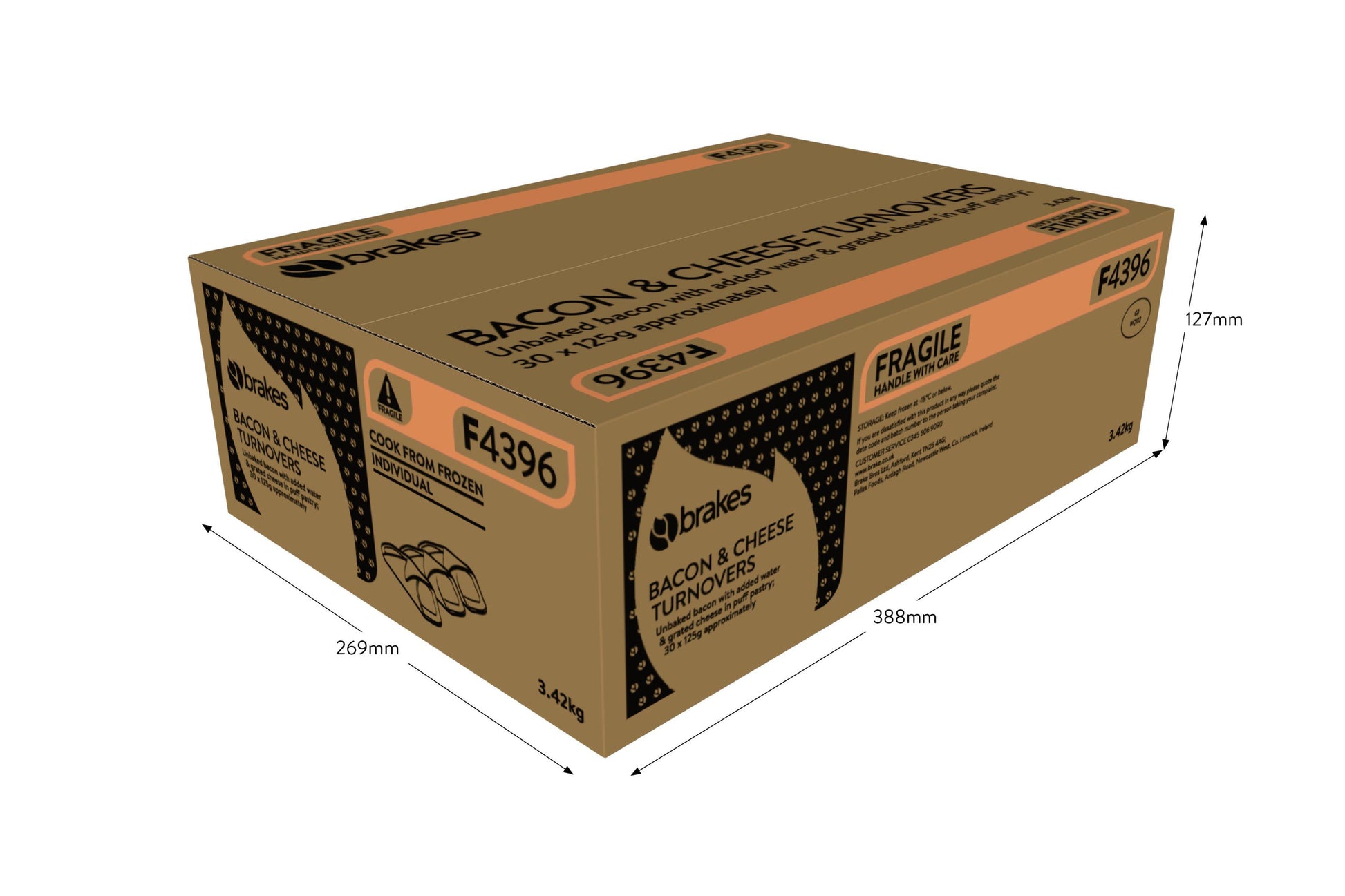 Sysco Classic Bacon & Cheese Turnover 30 x 119g Ready Meals Asetena Pa 