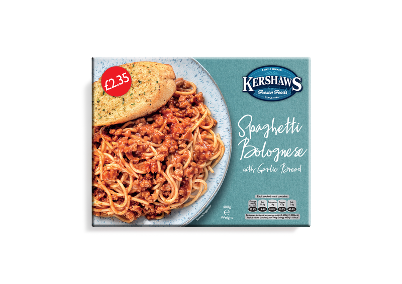 Kershaws Spaghetti Bolognese UNIT 6x400g . Packed 2 units to a case.Unit Weight: 2.52 Kilos.