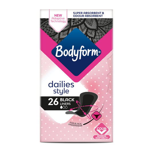 Bodyform  Black Dailies Liners   10x21's