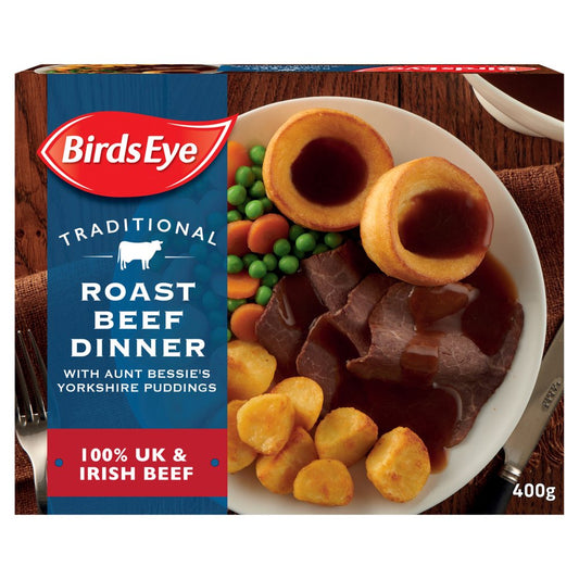 Birds Eye Traditional Roast Beef Dinner Ready Meal 400G   400g × 6