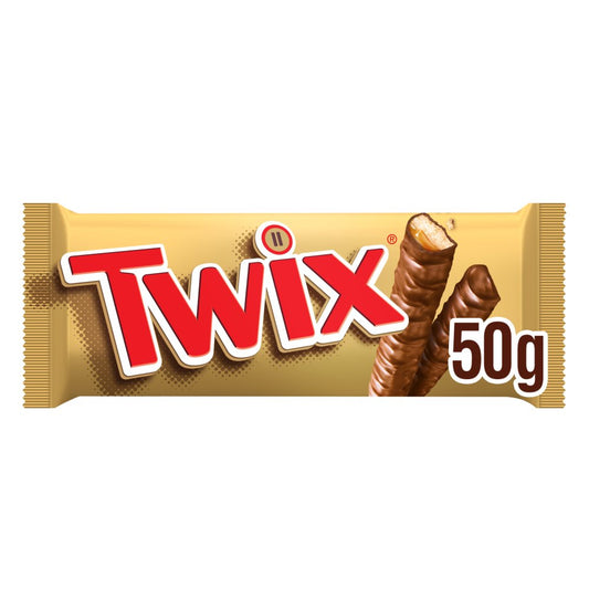Twix Caramel & Milk Chocolate Fingers Biscuit Snack Bar 50g