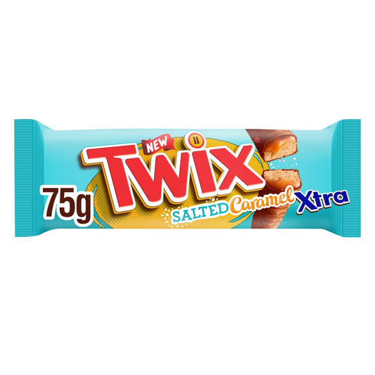 Twix Xtra Salted Caramel Chocolate Biscuit Twin Bars 75g