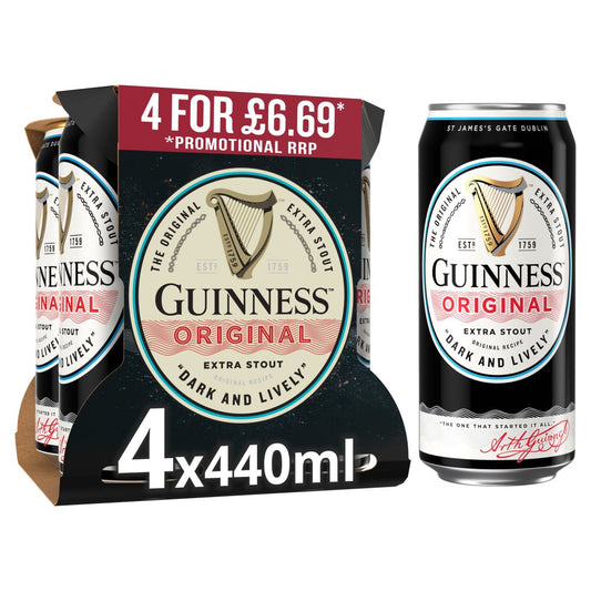 Guinness Original Extra Stout In Can 4.2% vol 440ml PMP £6.69 Cans   440ml × 6 × 1