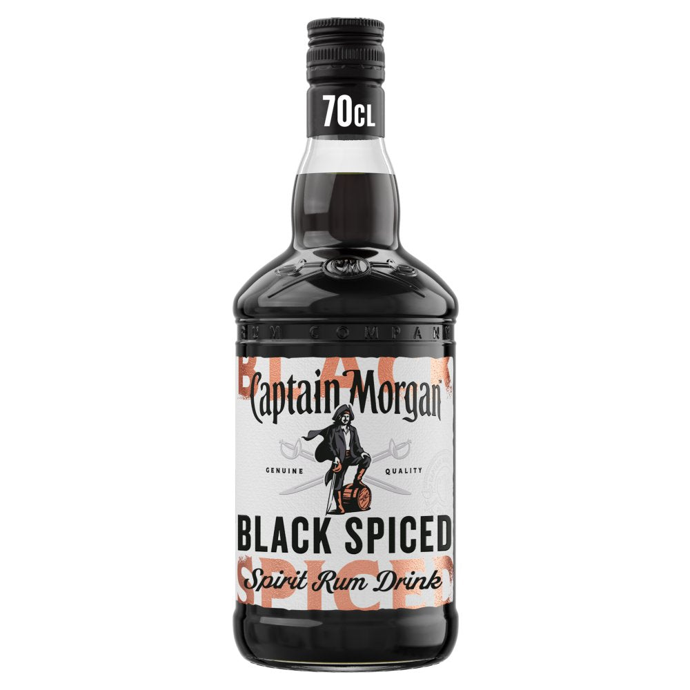 Captain Morgan Black Spiced Rum Spirit 40% vol 70cl Bottle   70Cl × 6