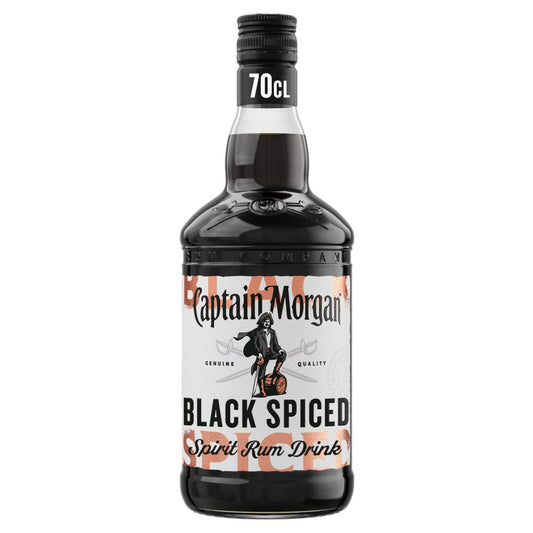 Captain Morgan Black Spiced Rum Spirit 40% vol 70cl Bottle   70Cl × 6