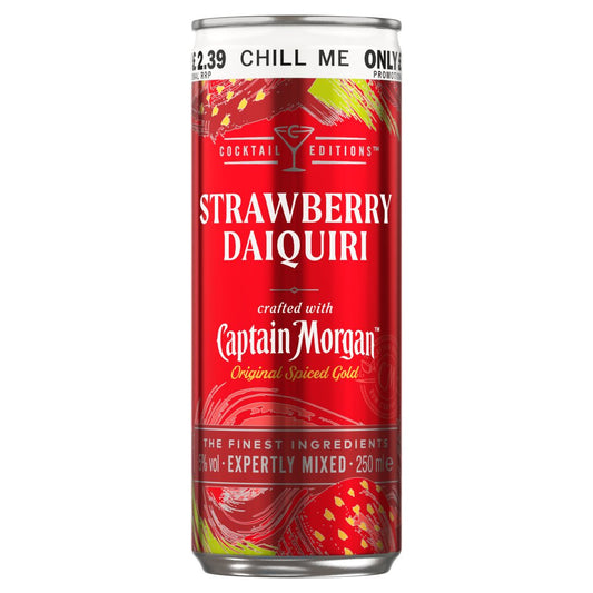 Captain Morgan Strawberry Daiquiri RTD 5% vol 250ml PMP £2.39   250ml × 12 × 1