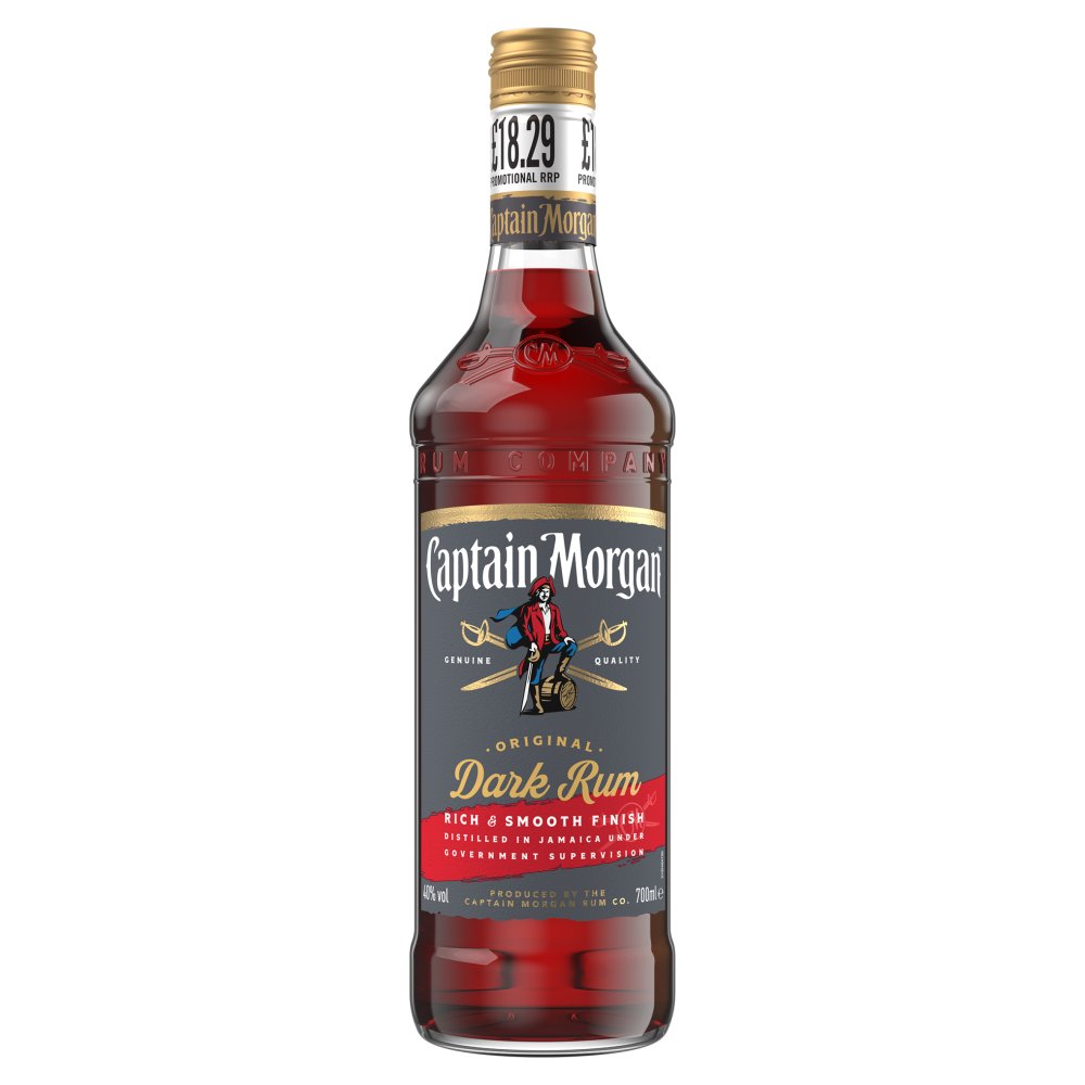 Captain Morgan Dark Rum 40% vol 70cl £18.29 PMP 06x01   70Cl × 1