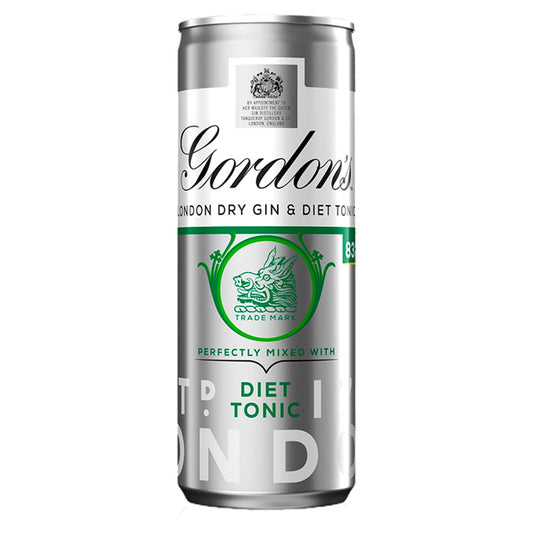 Gordon's Special Dry London Gin and Slimline Tonic Ready to Drink 250ml Can   250ml × 12 × 1