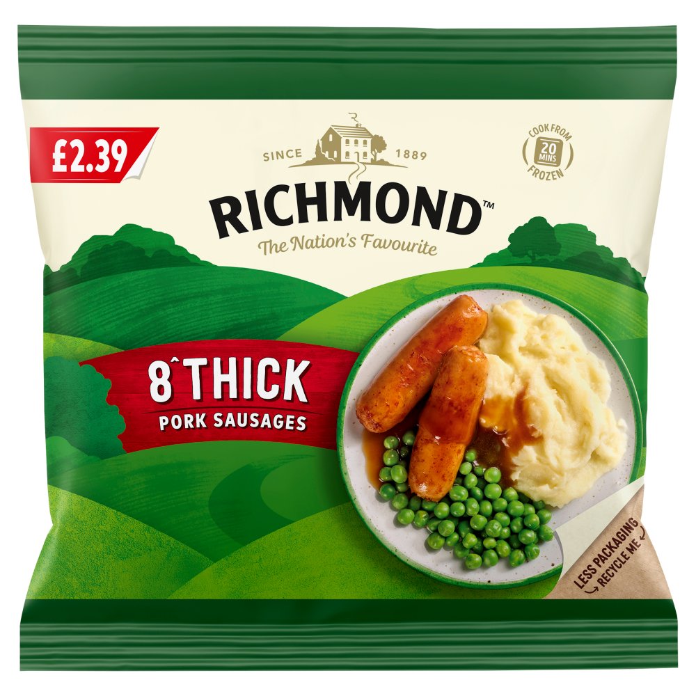 Richmond 8 Thick Pork Sausages 344g   344g × 1