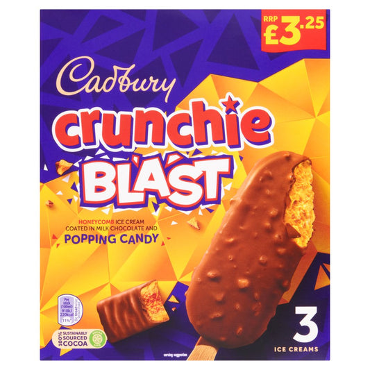 Cadbury Crunchie Blast Ice Creams 3 x 100ml (300ml)   3pk × 1