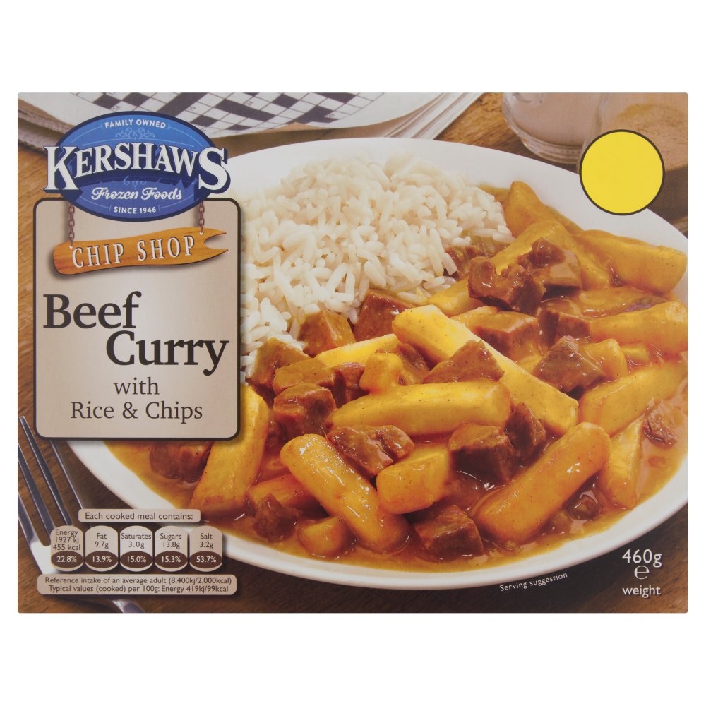 Kershaws Chip Shop Beef Curry with Rice & Chips 460g   460g × 1
