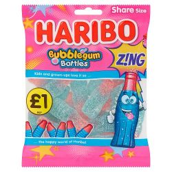Haribo Bubblegum Zing Bottles   12x160g