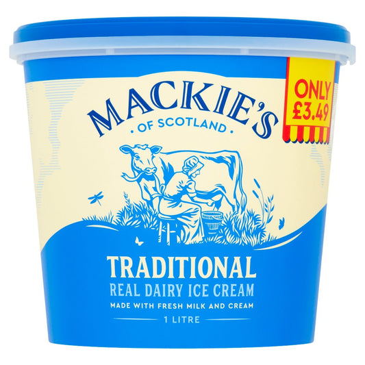 Mackie's of Scotland Traditional Real Dairy Ice Cream £3.49   1Ltr × 6
