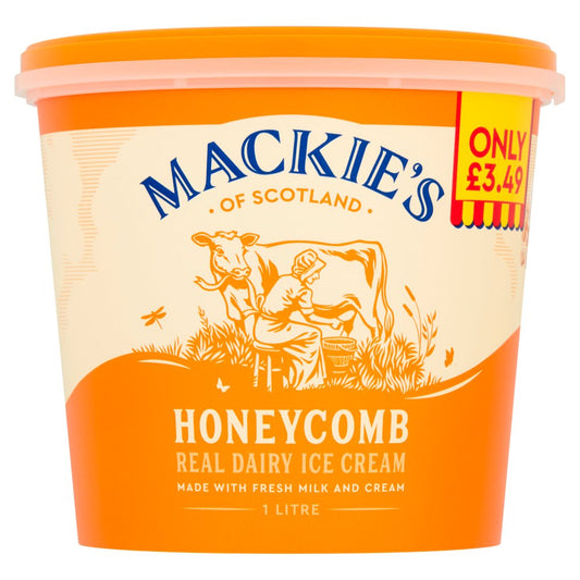 Mackie's Honeycomb Real Dairy Ice Cream £3.49   1Ltr × 6