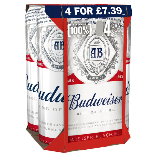 Budweiser Beer 4 x 568ml   568ml × 6 × 1