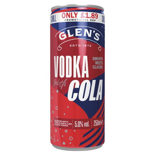 Glen's Vodka with Cola 250ml   250ml × 12 × 1