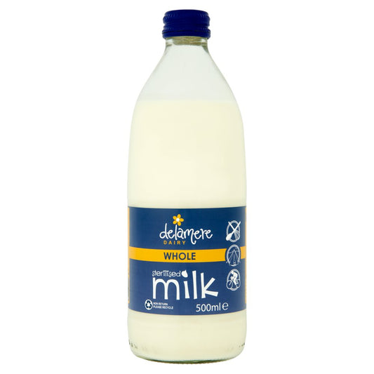Delamere Dairy Whole Sterilised Milk 500ml   500ml × 12