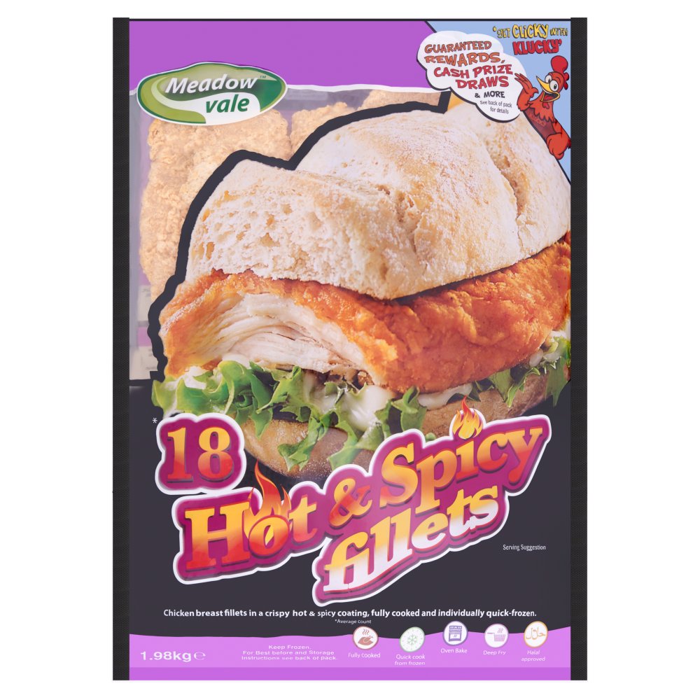 Meadow Vale Hot & Spicy Chicken Fillets 1.98kg   1.98Kg × 5