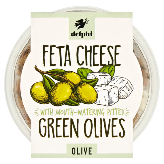 Delphi Feta Cheese Green Olives with Mouth-Watering Pitted 160g   160g × 1