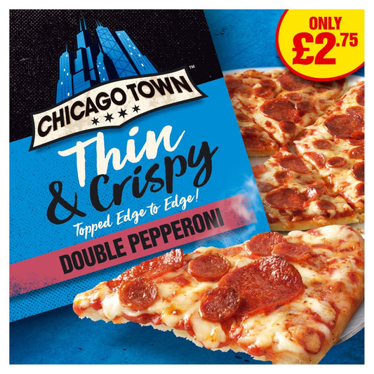 Chicago Town Thin & Crispy Double Pepperoni Pizza 305g (PMP)   305g × 6