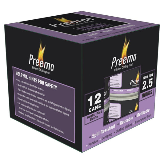 Preema Ethanol Chafing Fuel 2.5 hour 12 pack   12s × 1