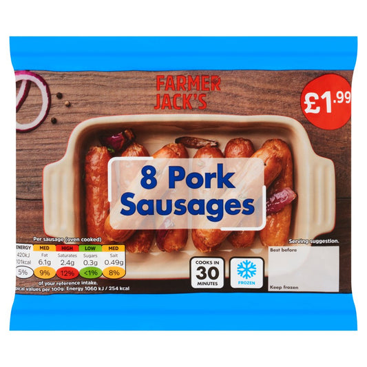 Farmer Jack's 8 Pork Sausages 360g   360g × 12