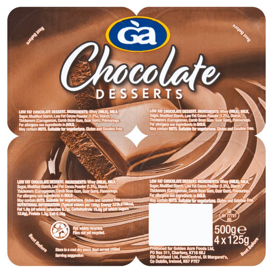 Golden Acre Chocolate Desserts 4 x 125g (500g)   125g × 6