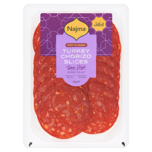 Najma Turkey Chorizo Slices 80g   80g × 15