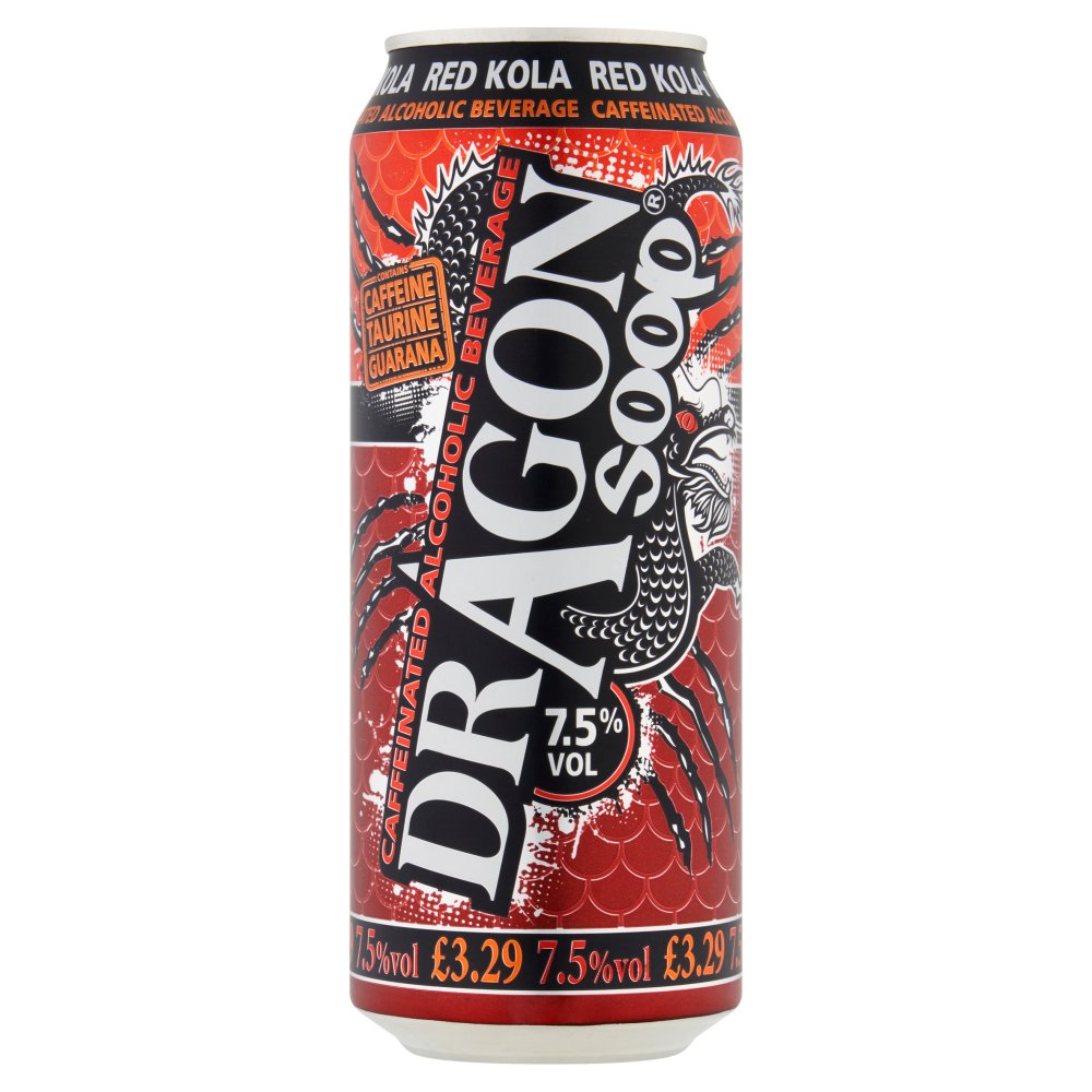 Dragon Soop Caffeinated Alcoholic Beverage Red Kola 500ml   500ml × 8 × 1