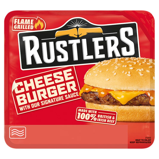 Rustlers Flame Grilled Cheese Burger 132g   132g × 4