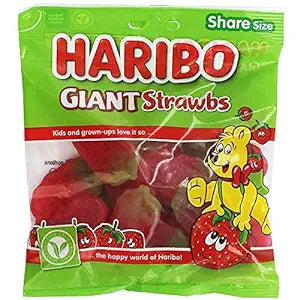 Haribo Giant Strawbs Bag   12x140g