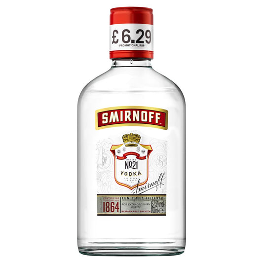 Smirnoff No. 21 Vodka 37.5% vol 20cl Bottle PMP £6.29   20Cl × 48