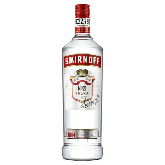 Smirnoff No. 21 Vodka 37.5% vol 1L Bottle PMP £22.79   1Ltr × 1