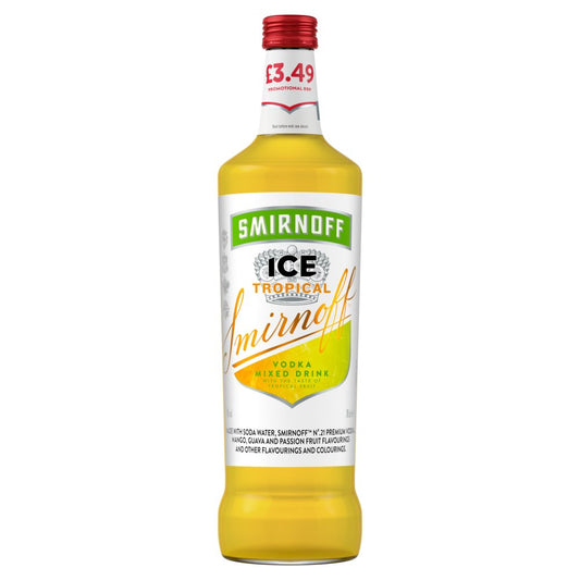 Smirnoff Ice Tropical 4% vol Ready To Drink Premix 70cl Bottle PMP £3.49   70Cl × 6 × 1