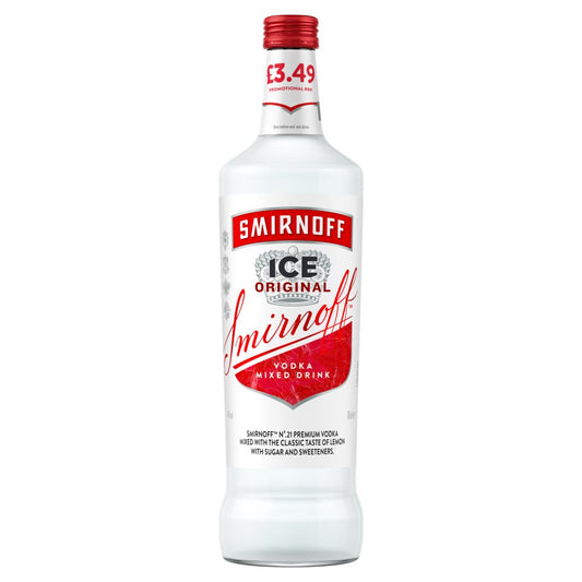 Smirnoff Ice Original Ready To Drink Premix 4% vol 70cl Bottle PMP £3.49   70Cl × 6 × 1