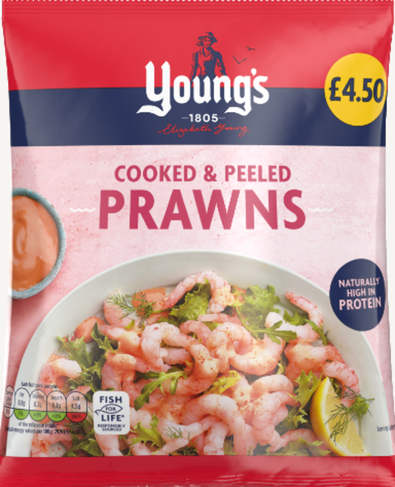PM £4.50 Youngs Prawns CASE 12x180g