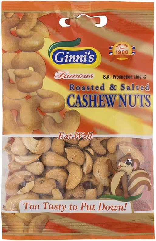 Ginni Roast Salt Cashews Bag   10x110g