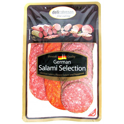 Delicatessen Fine Eating German Salami Selection 24 Slices 90g   90g × 1