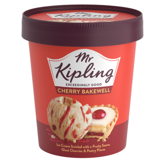 Mr Kipling Cherry Bakewell Ice Cream Tub 6x475ml