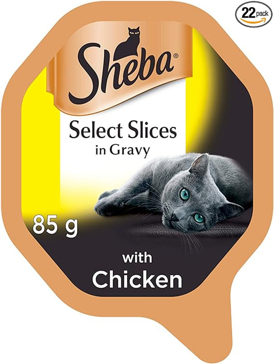 Sheba Fine Flakes Cat Tray With Chicken In Jelly  22x85g