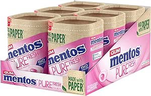 Mentos Gum Pure Fresh Bubblefresh Paper Bottle  6x50pc(6)