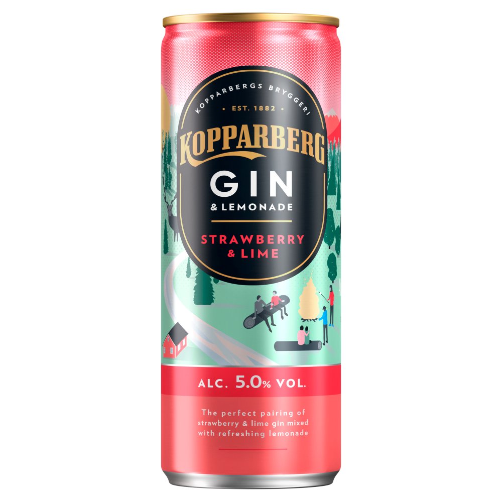 Kopparberg Gin & Lemonade Strawberry & Lime 250ml   250ml × 12 × 1