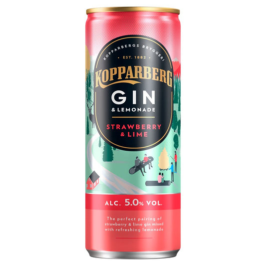 Kopparberg Gin & Lemonade Strawberry & Lime 250ml   250ml × 12 × 1